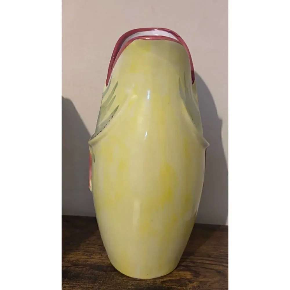 Vintage Solimene Vietri Italian Pottery Fish Pitcher/ Vase Hand Painted 10